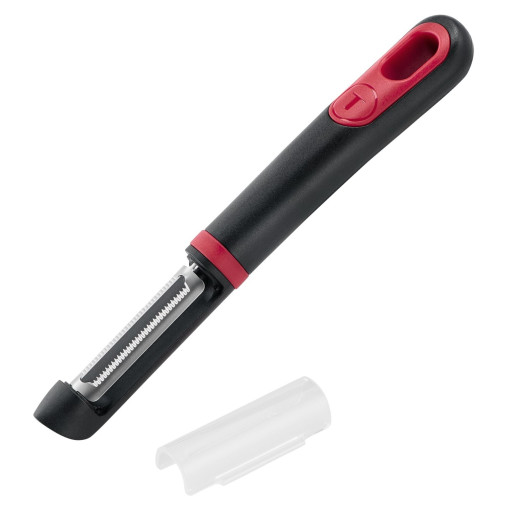 Accesoriu pentru decojit legume si fructe Tefal Ingenio K1994034, lama zimtata, inox, capac de protectie, negru & rosu -  Tefal K1994034 imagine