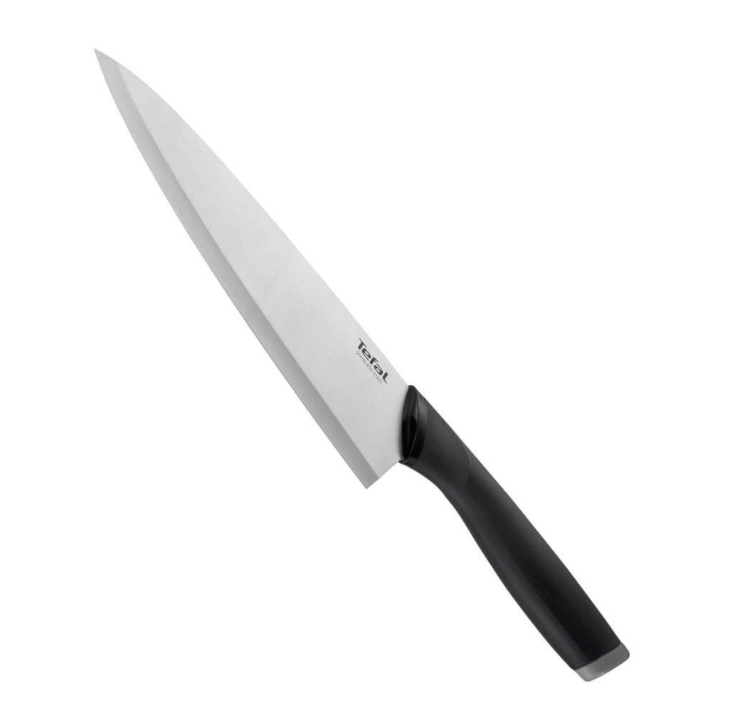 Cuțitul bucătarului Tefal Comfort K2213244, 20 cm, lamă inox, mâner ergonomic, argintiu & negru -  Tefal K2213244 imagine 1