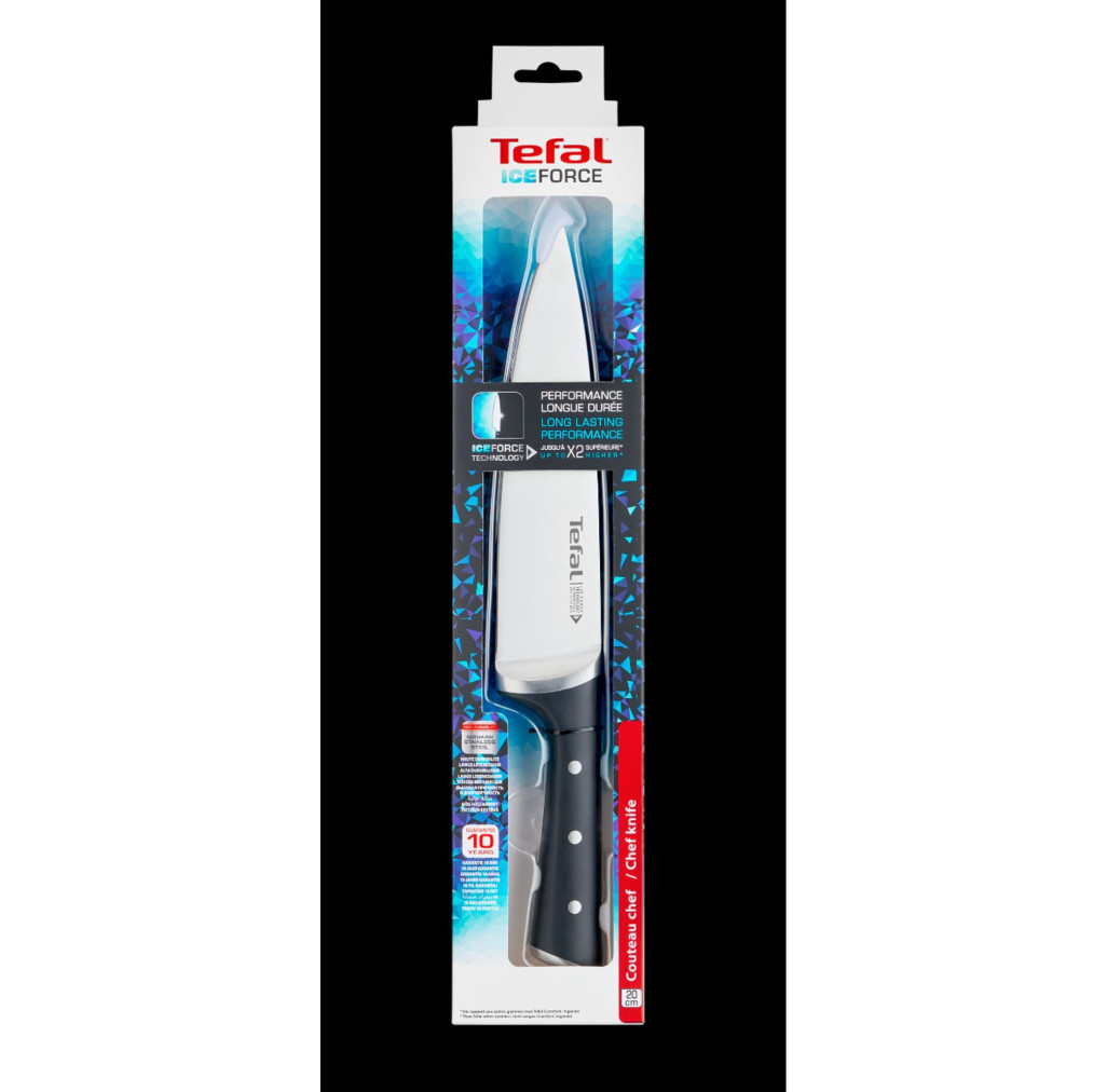 Cuțitul bucătarului Ice Force K2320214, tehnologie Ice Force, performanță sporită, design elegant, 20 cm, inox -  Tefal K2320214 imagine 1