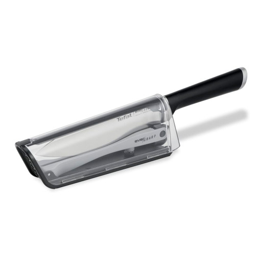 Cuțitul bucătarului cu suport de ascuțire Tefal Ever Sharp K2569004, 16.5 cm, suport cu tehnologie Dual Pivot, sistem de blocare, oțel german -  Tefal K2569004 imagine