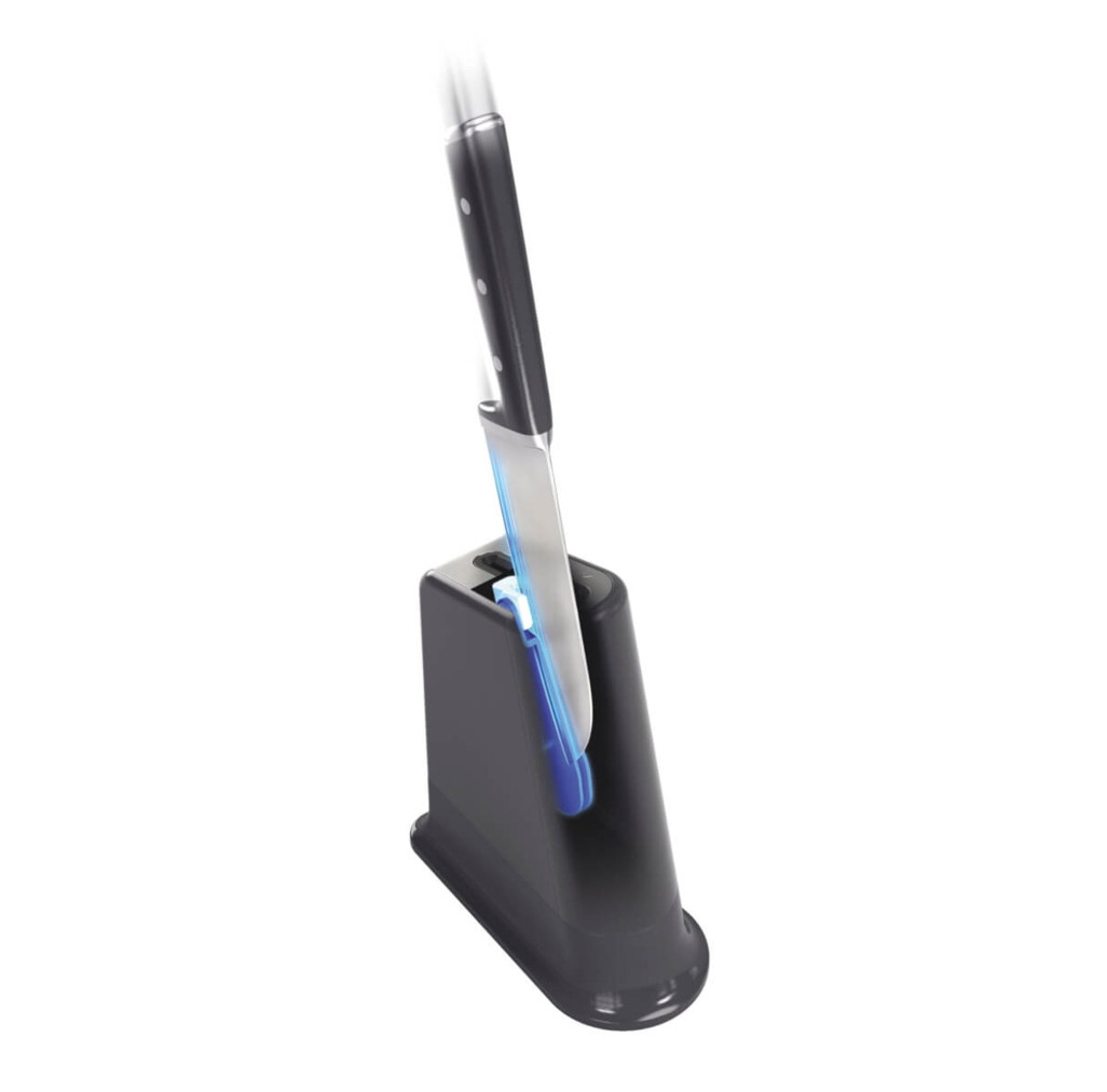 Cuțitul bucătarului & suport Tefal EverSharp Pro K297S244, inox german, mâner ergonomic, sistem de ascuțire integrat, negru & argintiu -  Tefal K297S244 imagine 1