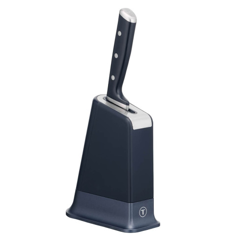 Cuțitul bucătarului & suport Tefal EverSharp Pro K297S244, inox german, mâner ergonomic, sistem de ascuțire integrat, negru & argintiu -  Tefal K297S244 imagine