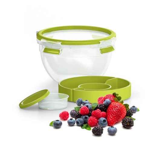 Caserolă MasterSeal to Go pentru salată K3100112, plastic, capac cu închidere etanş, 1l, transparent și verde -  Tefal K3100112 imagine