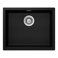 KAIN100LMAGM Chiuveta bucatarie Schock Kaia N-100L Cristadur Magma, granit compozit, negru cu particule lucioase, 556 x 456 mm, montare pe/sub/la nivelul blatului KAIN100LMAGM imagine 28069