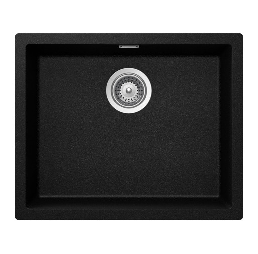 KAIN100LMAGM Chiuveta bucatarie Schock Kaia N-100L Cristadur Magma, granit compozit, negru cu particule lucioase, 556 x 456 mm, montare pe/sub/la nivelul blatului -  SCHOCK KAIN100LMAGM imagine