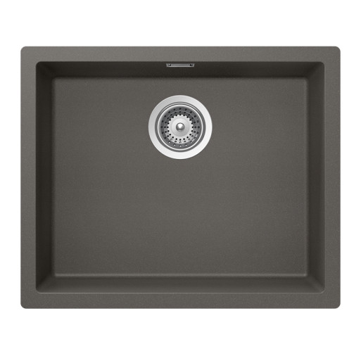KAIN100LSILV Chiuveta bucatarie Schock Kaia N-100L Cristadur Silverstone, granit compozit, gri inchis, 556 x 456 mm, montare pe/sub/la nivelul blatului -  SCHOCK KAIN100LSILV  imagine
