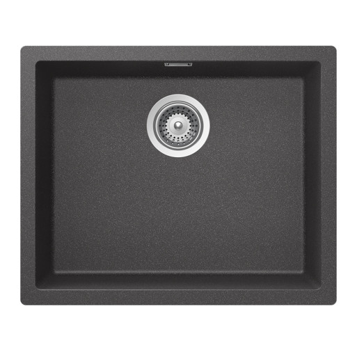 KAIN100LSTON Chiuveta bucatarie Schock Kaia N-100L Cristadur Stone, granit compozit, gri piatra, 556 x 456 mm, montare pe/sub/la nivelul blatului -  SCHOCK KAIN100LSTON imagine