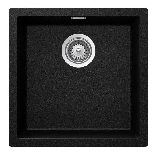KAIN100MAGM Chiuveta bucatarie Schock Kaia N-100 Cristadur Magma, granit compozit, negru cu particule lucioase, 456 x 456 mm, montare pe/sub/la nivelul blatului -  SCHOCK KAIN100MAGM imagine