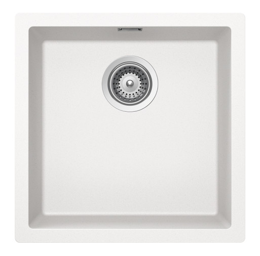 KAIN100POLA Chiuveta bucatarie Schock Kaia N-100 Cristadur Polaris, granit compozit, alb polar, 456 x 456 mm, montare pe/sub/la nivelul blatului -  SCHOCK KAIN100POLA imagine