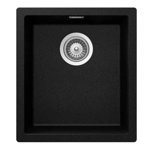 KAIN100SMAGM Chiuveta bucatarie Schock Kaia N-100S Cristadur Magma, granit compozit, negru cu particule lucioase, 406 x 456 mm, montare pe/sub/la nivelul blatului -  SCHOCK KAIN100SMAGM imagine