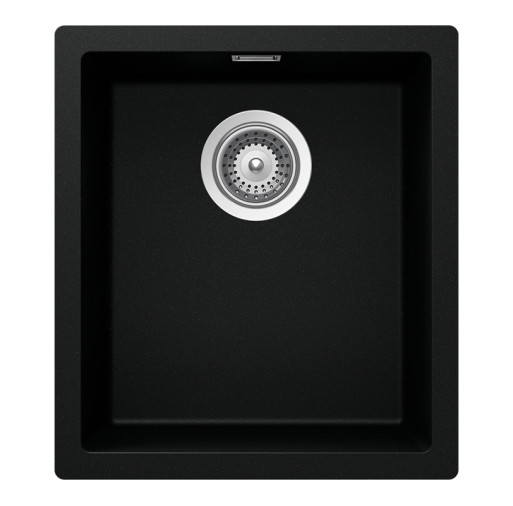 KAIN100SPURO Chiuveta bucatarie Schock Kaia N-100S Cristadur Puro, granit compozit, negru intens, 406 x 456 mm, montare pe/sub/la nivelul blatului -  SCHOCK KAIN100SPURO imagine