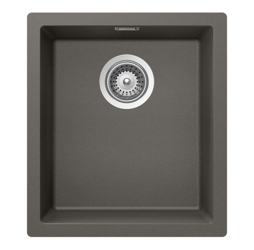 KAIN100SSILV Chiuveta bucatarie Schock Kaia N-100S Cristadur Silverstone, granit compozit, gri inchis, 406 x 456 mm, montare pe/sub/la nivelul blatului -  SCHOCK KAIN100SSILV imagine