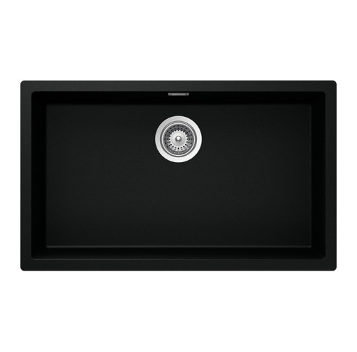 KAIN100XLPURO Chiuveta bucatarie Schock Kaia N-100XL Cristadur Puro, granit compozit, negru intens, 756 x 456 mm, montare pe/sub/la nivelul blatului -  SCHOCK KAIN100XLPURO imagine
