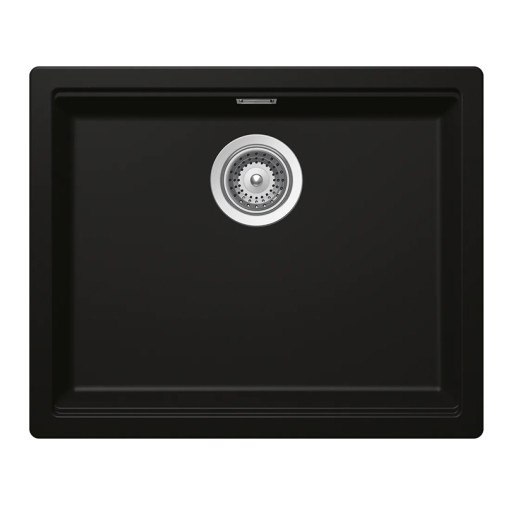 KIRN100LNIGH Chiuveta bucatarie Schock Kiruna N-100L Cristadur Green Line Night 556 x 456 mm, compozit granit, montare pe/sub blat, negru profund -  SCHOCK KIRN100LNIGH  imagine