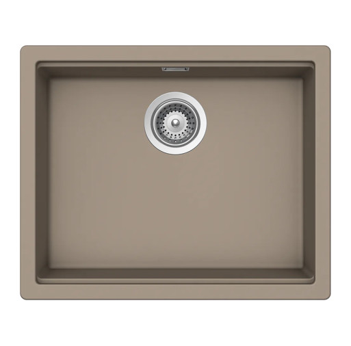 KIRN100LTWIL Chiuveta bucatarie Schock Kiruna N-100L Cristadur Green Line Twilight 556 x 456 mm, compozit granit, montare pe/sub blat, gri taupe -  SCHOCK KIRN100LTWIL imagine