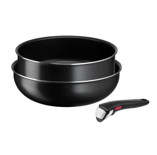 Set 3 piese TEFAL Ingenio Easy Cook & Clean L1539153, 3 piese, 24-26cm, aluminiu, negru -  Tefal L1539153 imagine
