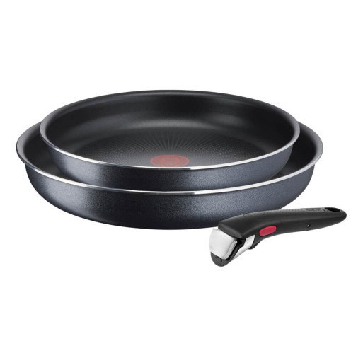 Set de 3 piese Ingenio XL Force L1589132, tigaie 24/28 cm, mâner detașabil, înveliș antiaderent, Thermo-Signal -  Tefal L1589132 imagine