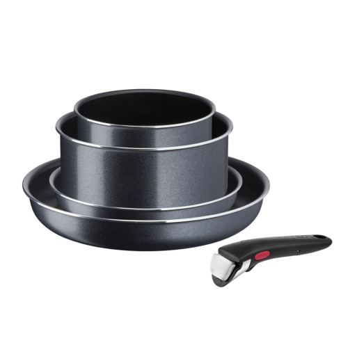 Set de 5 piese Tefal Ingenio XL Force L1589502, oală 16/20 cm, tigaie 22/28 cm, mâner detașabil, înveliș antiaderent, indicator Thermo-Signal -  Tefal L1589502 imagine