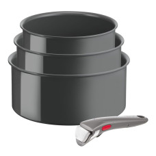 Set 4 piese Tefal Ingenio Renew L2609402, oale 16 / 18 / 20 cm, mâner detașabil, inducție, înveliș antiaderent ceramic, 100% aluminiu reciclat, gri L2609402 imagine 27126