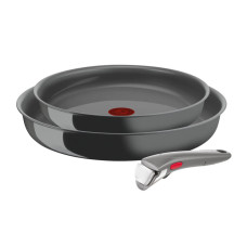 Set de 3 piese Tefal Ingenio Renew L2609502, tigaie de 24/28 cm, mâner detașabil, înveliș antiaderent, indicator Thermo-Signal™, gri L2609502 imagine 27138