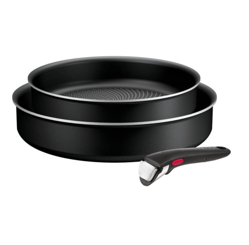 Set de 3 piese Tefal Ingenio Generous Cook L3129053, tigaie de 22/26 cm, mâner detașabil, indicator Thermo Signal, înveliș antiaderent Titanium -  Tefal L3129053 imagine