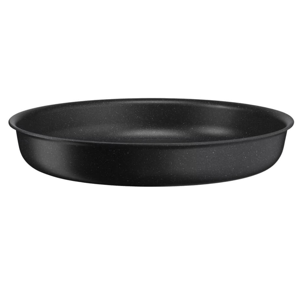 Set de 3 piese Tefal Ingenio Black Stone L3999032, tigaie de 24/28 cm, mâner detașabil, înveliș antiaderent Mineralia+, indicator Thermo-Signal, compatibil cu inducția, negru -  Tefal L3999032  imagine 1