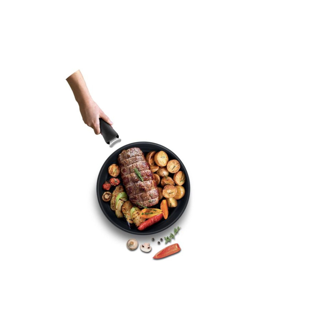 Set 3 piese (tigaie 24/28 + maner) Ingenio Unlimited Tefal L7638942, aluminiu, negru -  Tefal L7638942 imagine 1
