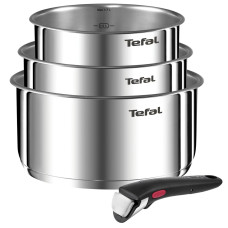 Set 4 piese Tefal Ingenio Emotion L8964S55, oale de 16 / 18 / 20 cm, maner detasabil rezistent, inductie, argintiu L8964S55 imagine 27125