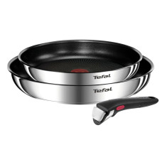 Set 3 piese TEFAL Ingenio Emotion L897S374, inducție (2 tigăi 24 cm & 28 cm, 1 mâner detașabil ), Tehnologia Thermo-Signal, inox L897S374 imagine 27140