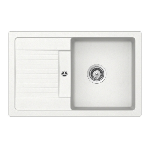 LIMD100SALPI Chiuveta bucatarie Schock Lima D-100S Cristalite Alpina 780 x 500 mm, compozit granit, reversibila, montare pe blat, alb -  SCHOCK LIMD100SALPI imagine