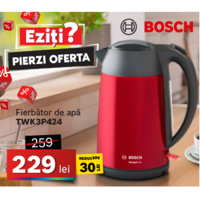 Fierbător electric Bosch TWK3P424 DesignLine