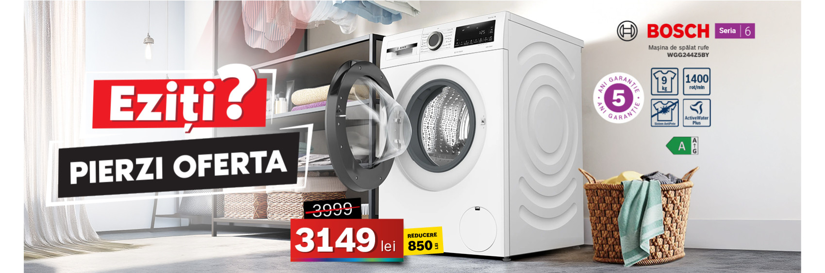 Mașina de spălat rufe cu încarcare WGG244Z5BY