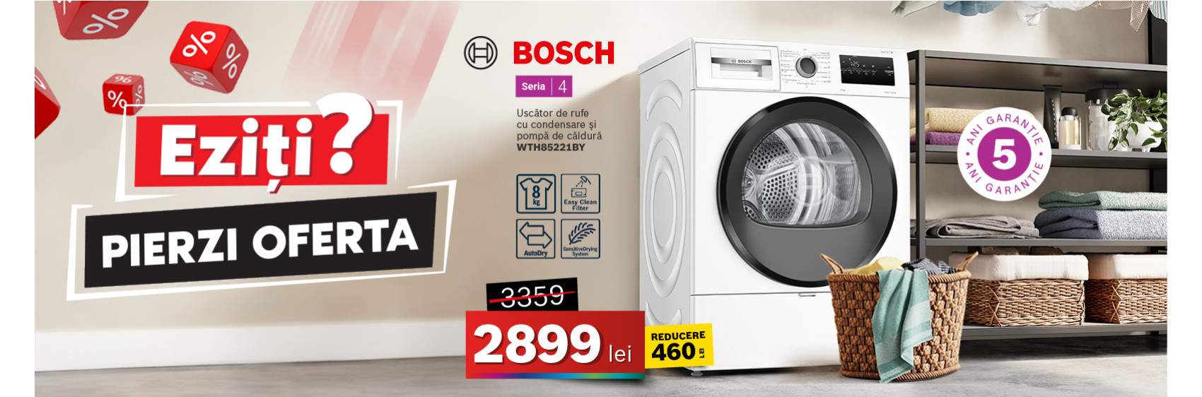 Uscator de rufe Bosch WTH85221BY