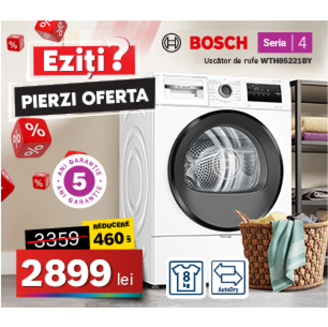 Uscator de rufe Bosch WTH85221BY