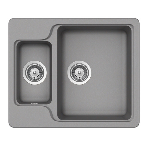MANN150CROM Chiuveta bucatarie Schock Manhattan N-150 Cristalite Croma 610 x 510 mm, compozit granit, reversibila, montare pe blat, gri -  SCHOCK MANN150CROM imagine