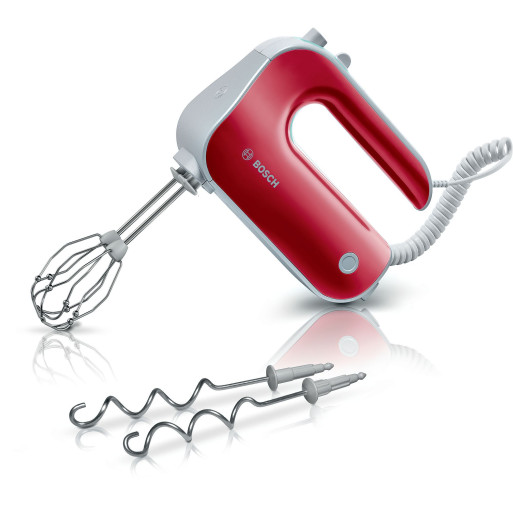 Mixer de mana Bosch MFQ40303 Styline 5 trepte Turbo 500 W Rosu Argintiu - BOSCH MFQ40303 imagine