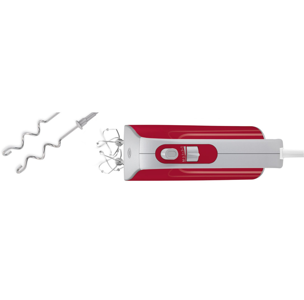 Mixer de mana Bosch MFQ40303 Styline 5 trepte Turbo 500 W Rosu Argintiu - BOSCH MFQ40303 imagine 1