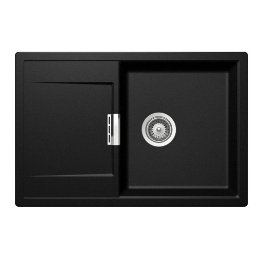 MOND100MAGM Chiuveta bucatarie Schock Mono D-100 Cristadur Magma 765 x 510 mm, compozit granit, reversibila, montare pe blat, negru metalizat -  SCHOCK MOND100MAGM imagine