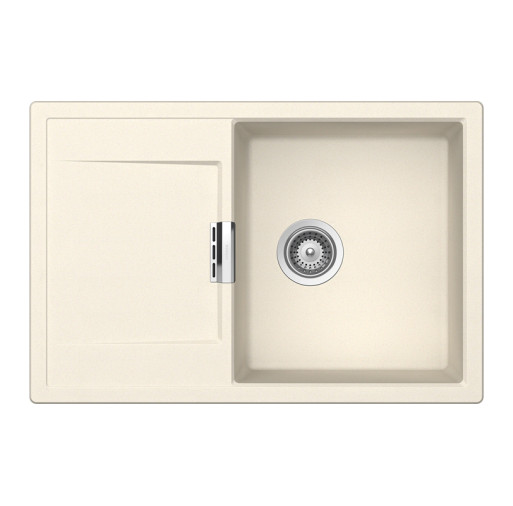 MOND100MAGN Chiuveta bucatarie Schock Mono D-100 Cristadur Magnolia 765 x 510 mm, granit, reversibila, montare pe blat, alb cremos -  SCHOCK MOND100MAGN imagine