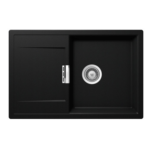 MOND100PURO Chiuveta bucatarie Schock Mono D-100 Cristadur Puro 765 x 510 mm, granit, reversibila, montare pe blat, negru intens -  SCHOCK MOND100PURO imagine