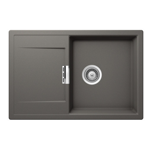 MOND100SILV Chiuveta bucatarie Schock Mono D-100 Cristadur Silverstone 765 x 510 mm, granit, reversibila, montare pe blat, gri inchis -  SCHOCK MOND100SILV imagine