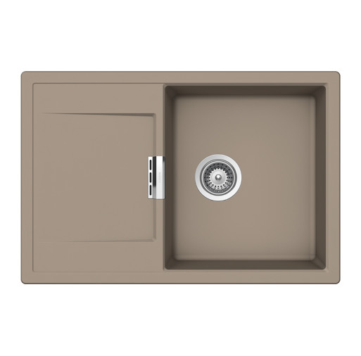 MOND100TWIL Chiuveta bucatarie Schock Mono D-100 Cristadur Green Line Twilight 765 x 510 mm, compozit granit, reversibila, montare pe blat, gri taupe -  SCHOCK MOND100TWIL imagine