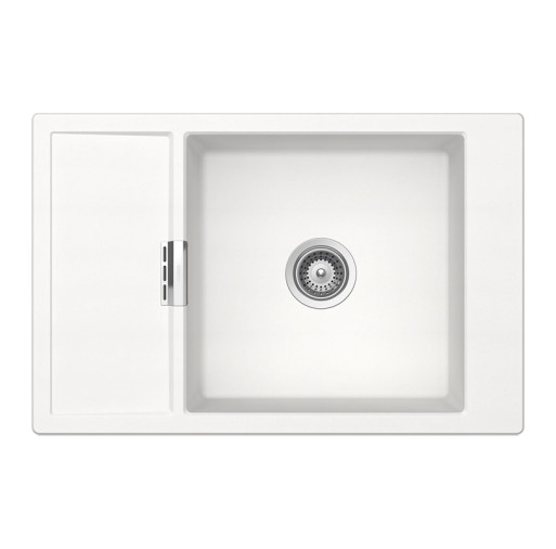 MOND100XPOLA Chiuveta bucatarie Schock Mono D-100XS Cristadur Polaris 780 x 510 mm, compozit granit, reversibila, montare pe blat, alb polar -  SCHOCK MOND100XPOLA imagine