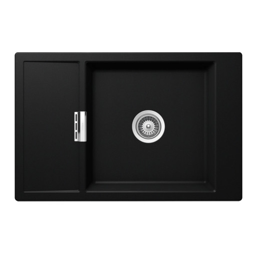 MOND100XPURO Chiuveta bucatarie Schock Mono D-100XS Cristadur Puro 780 x 510 mm, granit, reversibila, montare pe blat, negru intens -  SCHOCK MOND100XPURO imagine