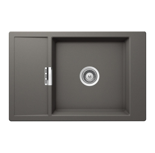 MOND100XSILV Chiuveta bucatarie Schock Mono D-100XS Cristadur Silverstone 780 x 510 mm, compozit granit, reversibila, montare pe blat, gri inchis -  SCHOCK MOND100XSILV imagine