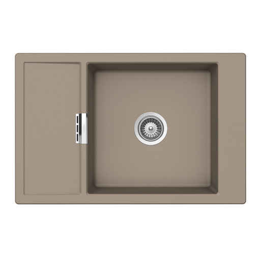 MOND100XTWIL Chiuveta bucatarie Schock Mono D-100XS Cristadur Green Line Twilight 780 x 510 mm, compozit granit, reversibila, montare pe blat, gri taupe -  SCHOCK MOND100XTWIL imagine