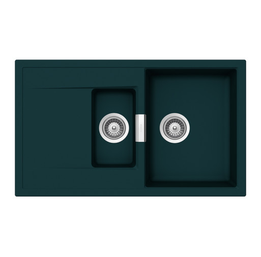 MOND150IVY Chiuveta bucatarie Schock Mono D-150 Cristadur Green Line Ivy 860 x 510 mm, compozit granit, reversibila, montare pe blat, verde inchis intens -  SCHOCK MOND150IVY imagine