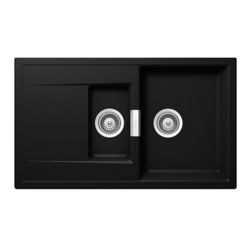 Chiuveta bucatarie Schock Mono D-150 Cristadur Puro 860 x 510 mm, granit, reversibila, montare pe blat, negru intens MOND150PURO -  SCHOCK MOND150PURO imagine