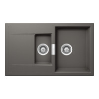 MOND150SILV Chiuveta bucatarie Schock Mono D-150 Cristadur Silverstone 860 x 510 mm, granit, reversibila, montare pe blat, gri inchis MOND150SILV imagine 28143