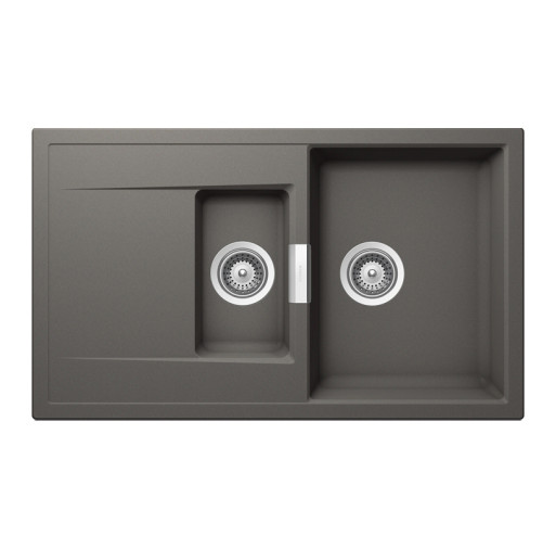 MOND150SILV Chiuveta bucatarie Schock Mono D-150 Cristadur Silverstone 860 x 510 mm, granit, reversibila, montare pe blat, gri inchis -  SCHOCK MOND150SILV imagine